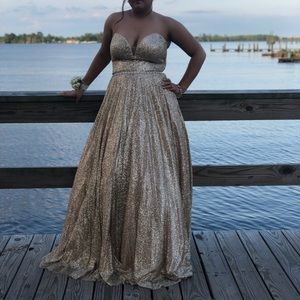 Gold prom dress